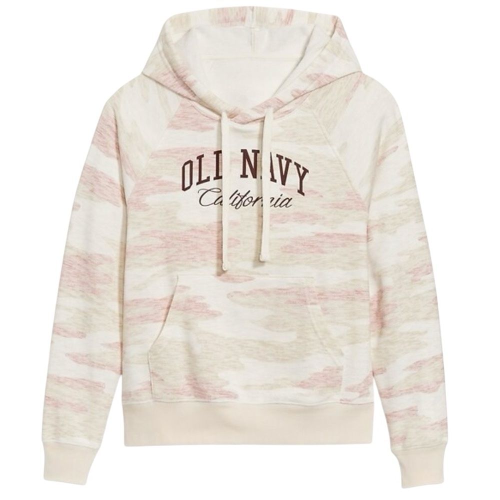 Old Navy California Logo Pullover Hooded Sweatshirt Hoodie in Pink Camo Size 2X
